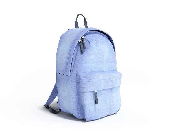 Backpack bag school 3d render on white stock photo