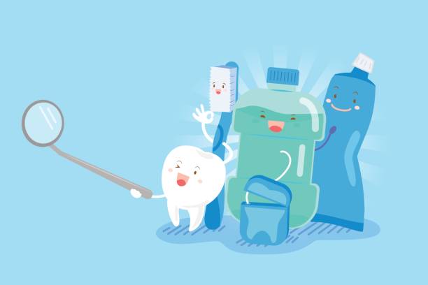 ząb z koncepcją zdrowia - tooth character stock illustrations