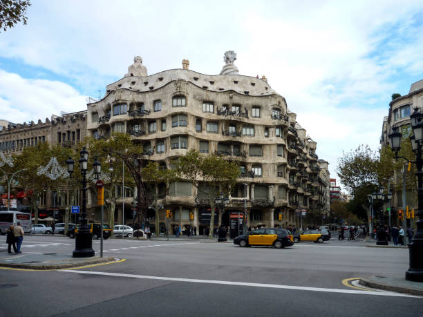 Modernist house Casa Mila also known as La Pedrera designed by Antoni Gaudi on november 19 2011 in Barcelona