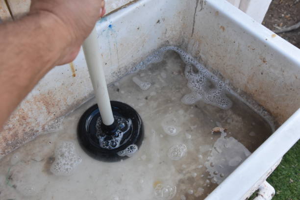 istock Opening a blockage in the sink 835194786