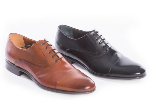 istock Men shoes collection - different color shoes on a white background 835206990
