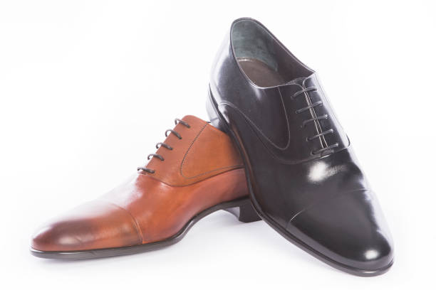 istock Men shoes collection - different color shoes on a white background 835207020