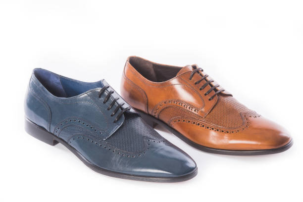 istock Men shoes collection - different color shoes on a white background 835207096