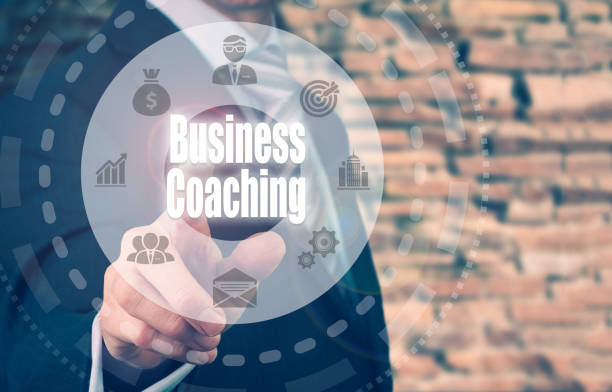 istock A businessman selecting a Business Coaching Concept button on a circular screen. 835234038