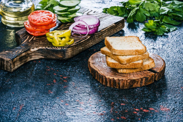 istock Fresh vegetable and toasts for veggie sandwiches 835262098