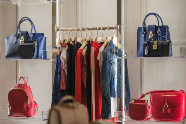 istock Luxury purses and clothes in a store in Madrid 835263648