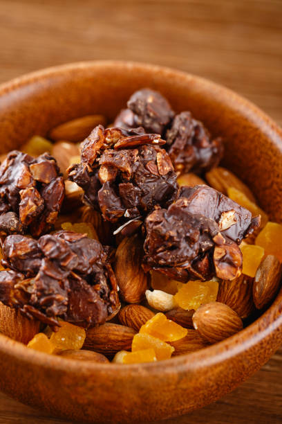 istock Homemade chocolate and nuts snack balls 835284820