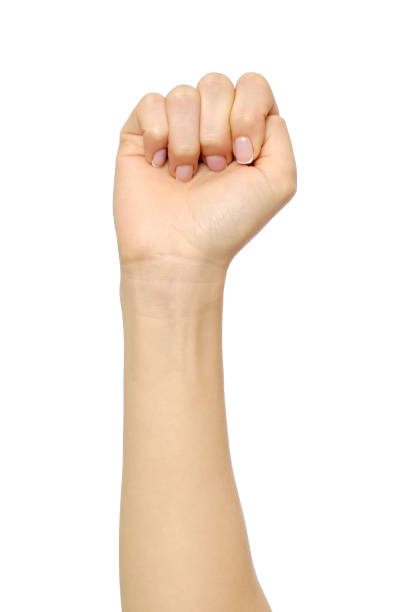 istock Woman's hand with incorrect fist gesture isolated on white 835288384