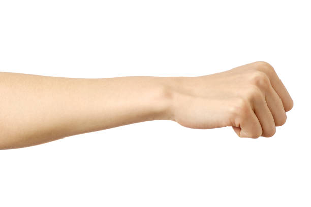 istock Fist caucasian woman's hand gesture isolated over white 835288468