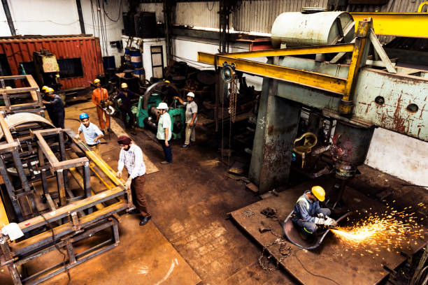 istock High angle view of a factory in full operation 835304098