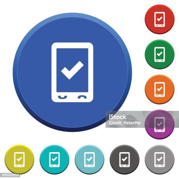 Okay Button Color Mobile Ok Beveled Buttons Stock Illustration - Download Image Now ...