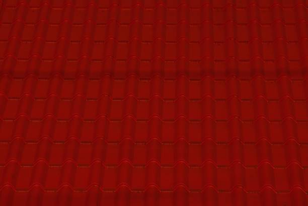 istock Dark red texture of roof shingles 835326280