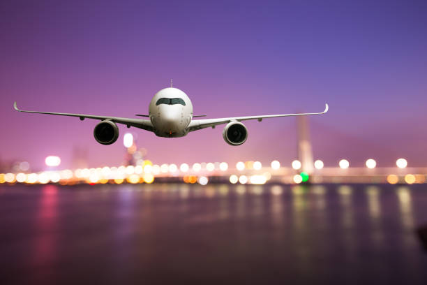 istock perspective view of jet airliner in flight with bokeh background 835333914