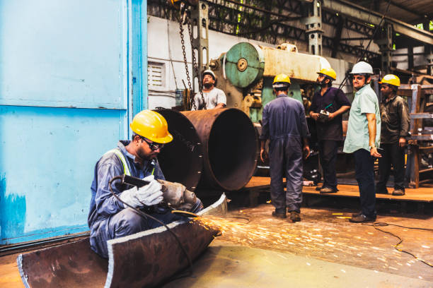 istock Owner making his rounds at the factory 835334890