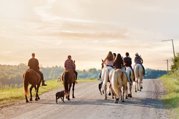 istock Group of young horse riders 835342456