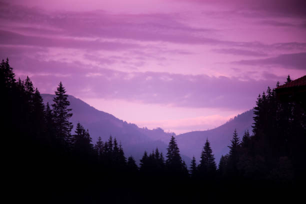 A beautiful colorful sunset in Tatra mountains. Decorative look