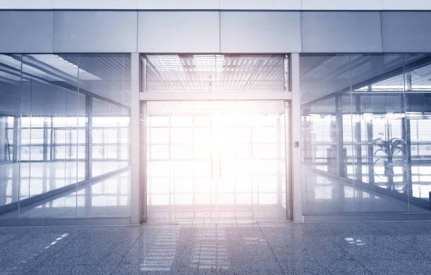 istock Glass wall in the office building 835376442