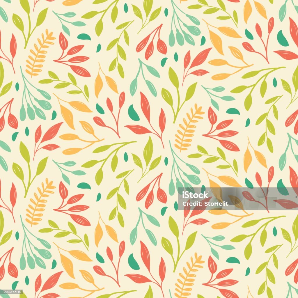 Print Colorful bright floral print of leaf. Vector seamless pattern. Foliate Pattern stock vector