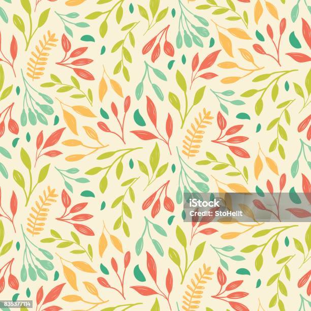 Print Stock Illustration - Download Image Now - Foliate Pattern, Seamless Pattern, Leaf