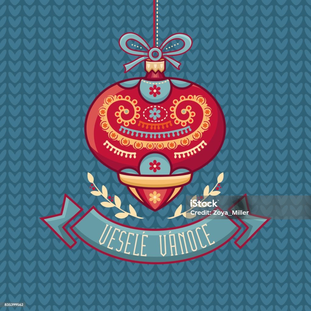 Czech Language Vesele Vanoce Christmas Message Stock Illustration