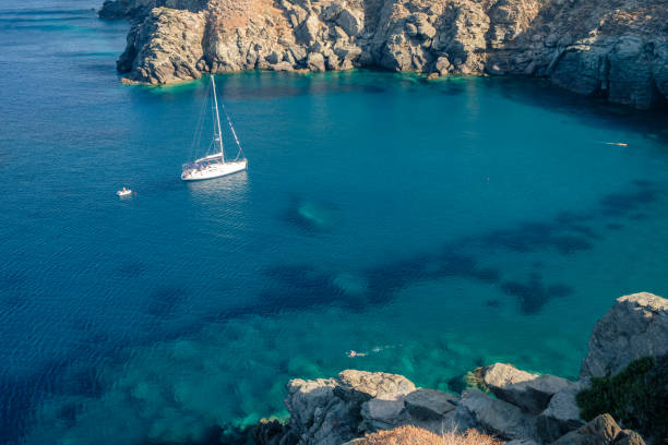 istock Boat at anchor Kastro, Sifnos, Greece 835400348