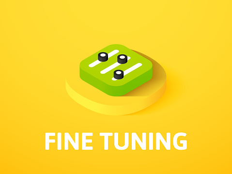 Fine tuning icon, vector symbol in flat isometric style isolated on color background