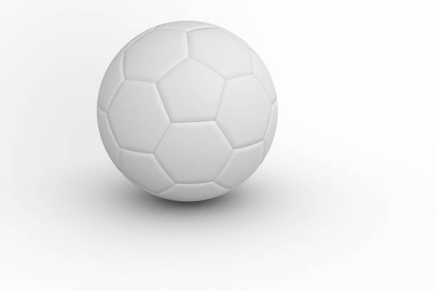 istock White leather football with shadow 835422006