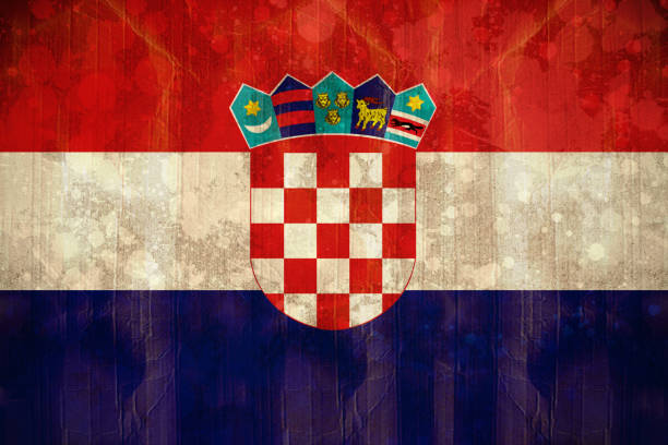 istock Croatia flag in grunge effect 835422680