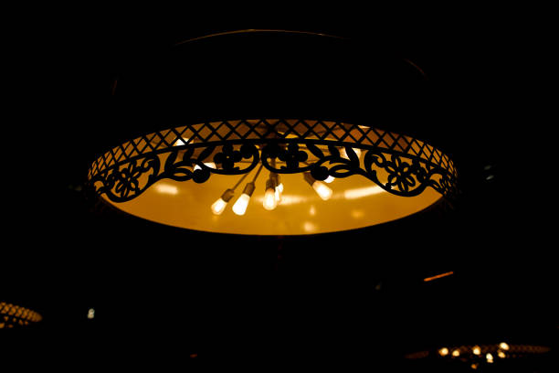 istock large modern chandelier hanging from ceiling 835430730