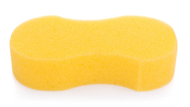 Micro sponge for cleaning and washing car isolated on white background
