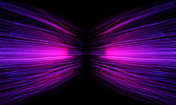 neon streaming zoom tunnel - symmetry imagens e fotografias de stock