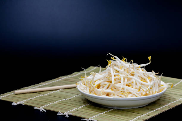 istock mung bean sprout on plate and black background 835459618