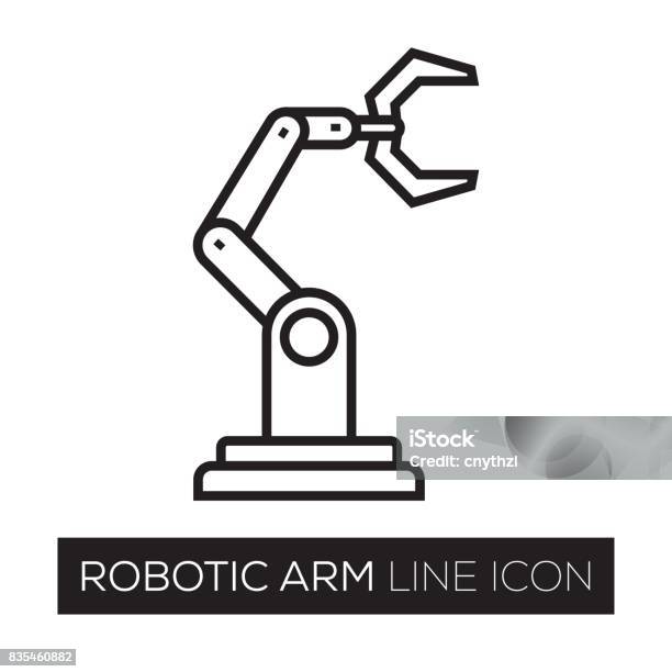 Robotic Line Icon Stock Illustration - Download Image Now - Robotic Arm, Icon Symbol, Robot