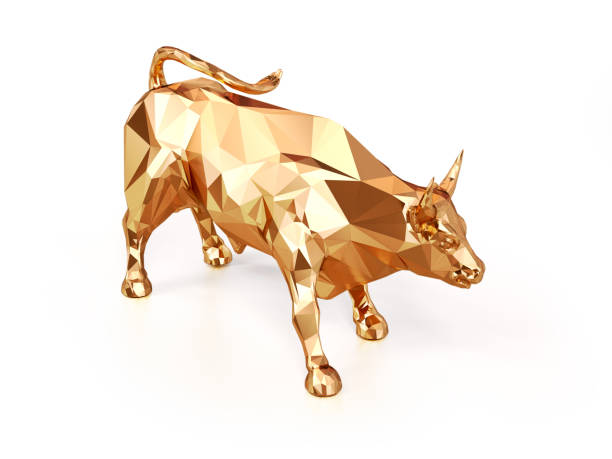 istock Render illustration of golden bull 835463868