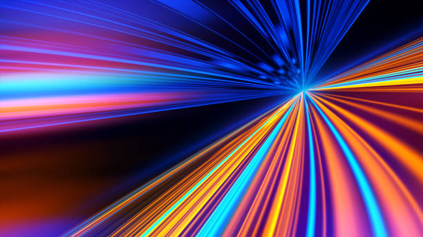 motion speed lights - blue streak lights imagens e fotografias de stock