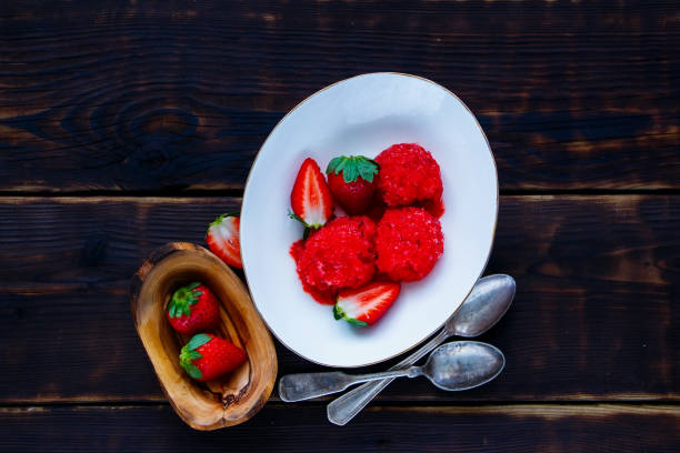 istock Homemade strawberry sorbet 835481142