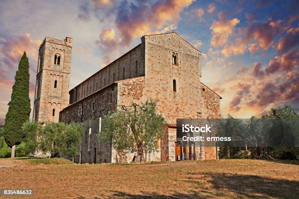 Montalcino Tuscany Italy Medieval Abbey Of Santantimo Stock Photo - Download Image Now