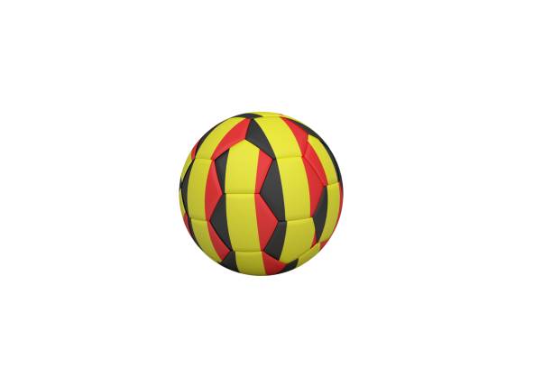 istock Football in belgian colours 835493426