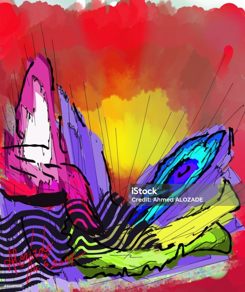 Colored energies My artistic creation of the style Lyrical, expressionist. Abstract stock illustration
