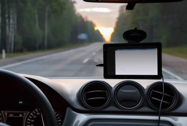 istock Navigation system on the windshield of the car 835502214