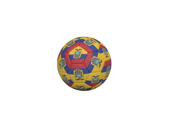 istock Football in ecuador colours 835519234