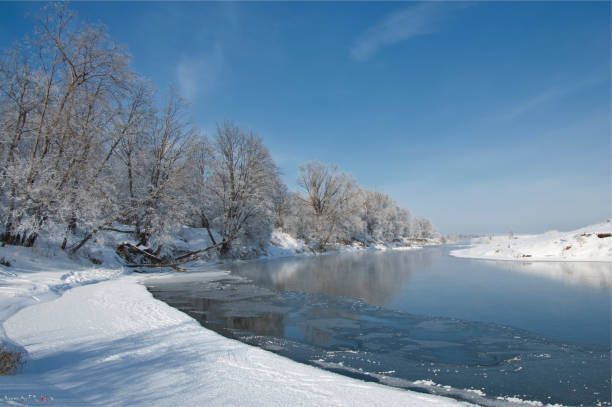 istock River ice. river in winter. winter creek. 835529214