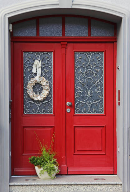 istock beautiful red entrance door 835545920