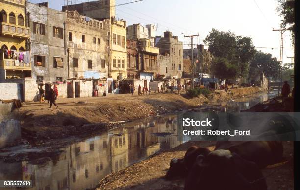 Backstreets Along A Canal In The Old City Section Of Lahore Pakistan Stock Photo - Download Image Now