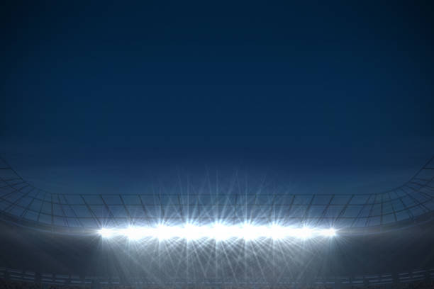 istock Large football stadium under blue sky 835562358