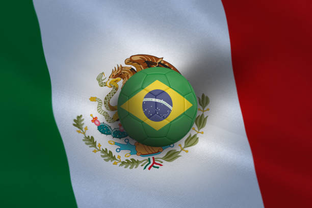 istock Football in brasil colours 835567786