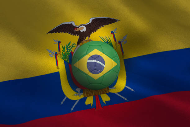 istock Football in brasil colours 835568284