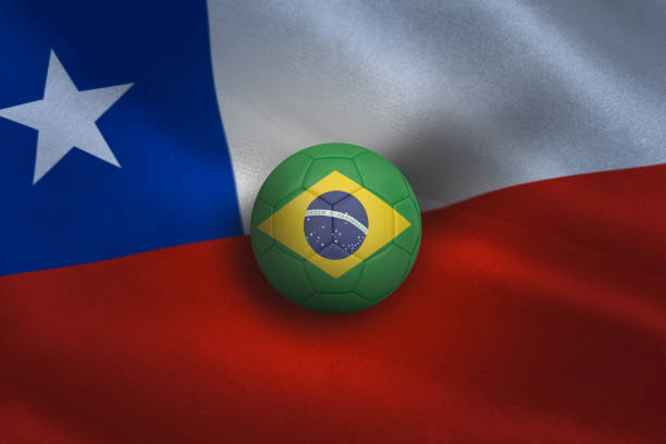 istock Football in brasil colours 835568390