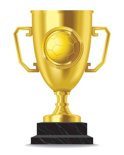 football soccer gold trophy cup vector art illustration