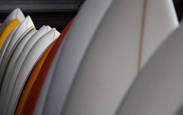 istock Closeup of surfboards line 835588164